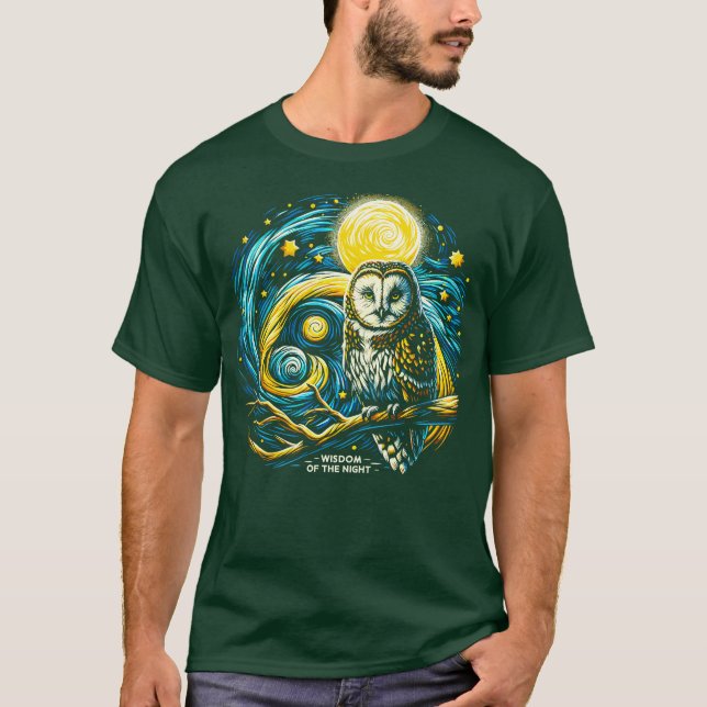 Camiseta coruja noturna estrelada 1 (Frente)