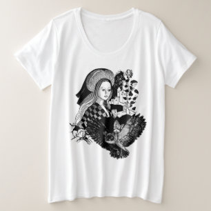 Camiseta Coruja Noturna Gótica e mulher