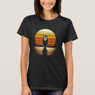 Camiseta Coruja Pássaro Sol Estilo Retroativo Safari Vintag