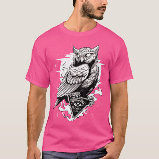 Camiseta Coruja Pirâmide Secreto Illuminati Owl Conspiração