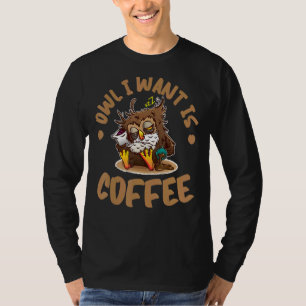 Camiseta Coruja Que Quero É Coruja De Café