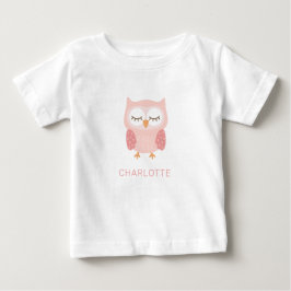 Camiseta 'Coruja Rosa', pijama personalizado fofo