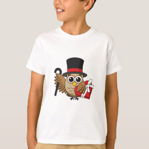 Camiseta Coruja sofisticada com caixa de chocolate cardíaco