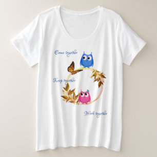 Camiseta Corujas de Borboletas Personalizáveis