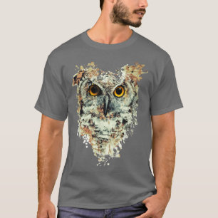 Camiseta Corujas De Corno-De-Excelente Bonito Artísticas Pa