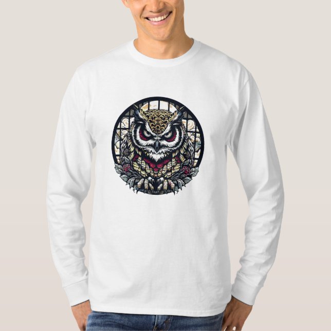 Camiseta Corujas em Windows redondo (Frente)