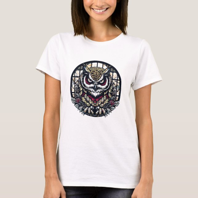 Camiseta Corujas em Windows redondo (Frente)