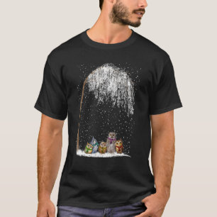 Camiseta Corujas Familiares Scarf Winter Tree Xmas Snowy