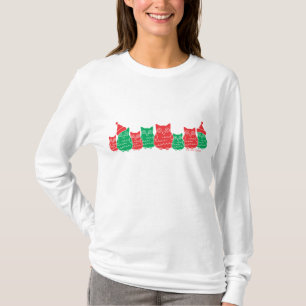 Camiseta Corujas vermelhas e verdes