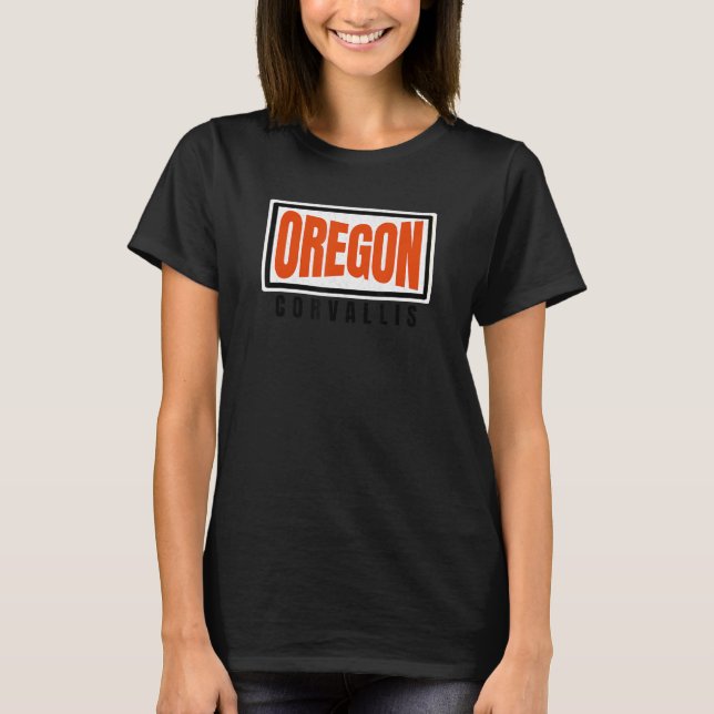 Camiseta Corvallis OrangeBlack Retro Strike Corvallis OR H (Frente)