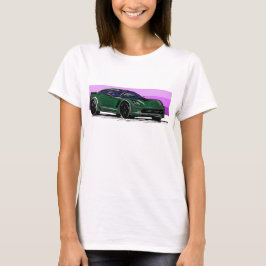 Camiseta Corvette C7 Green Sportscar com Blue Stripe