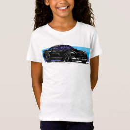 Camiseta Corvette preto C7 com faixas azuis
