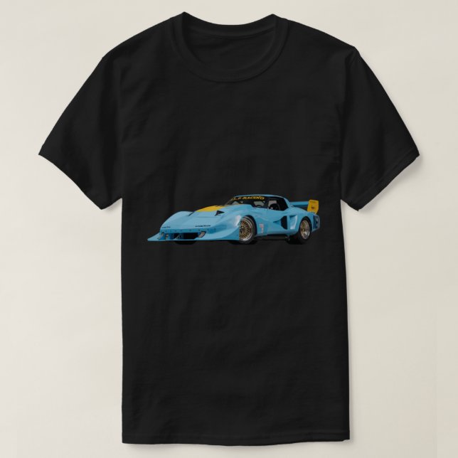 Camiseta Corvette Racecar 1977 Corvette Super Vette IMSA (Frente do Design)