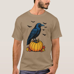 Camiseta Corvo da Meia-Noite e Abóbora de Outono