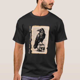 Camiseta Corvo de Edgar Allan Poe Amante de Livros Góticos 