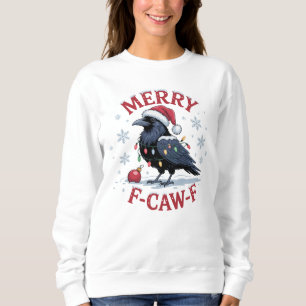 Camiseta Corvo de Natal Engraçado, Feliz F-Caw-F Pássaro Pr