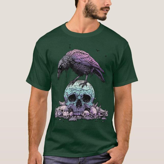 Camiseta corvo e crânio (Frente)