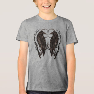 Camiseta Corvo em Árvore Morta - Arte Gótica Sombria