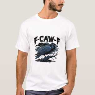 Camiseta Corvo Gótico Humor Divertido F-Caw-F Essencial Min
