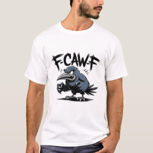 Camiseta Corvo Irritado “F-CAW-F ” – Design de Pássaro de D