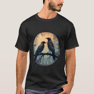 Camiseta Corvo Místico Nórdico - Gótico Corvo Viking