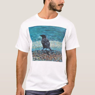 Camiseta Corvo na Pintura de Praia