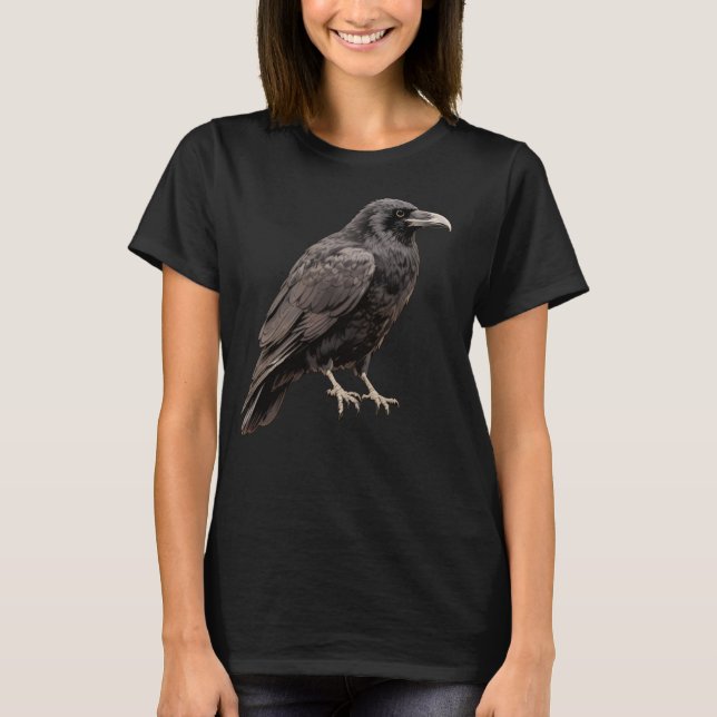 Camiseta Corvo Negro, F-Caw-F Lua Negra Gótica A (Frente)