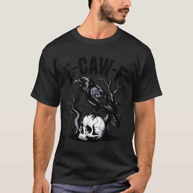 Camiseta Corvo Negro, Pássaro Negro Engraçado-F (Frente)