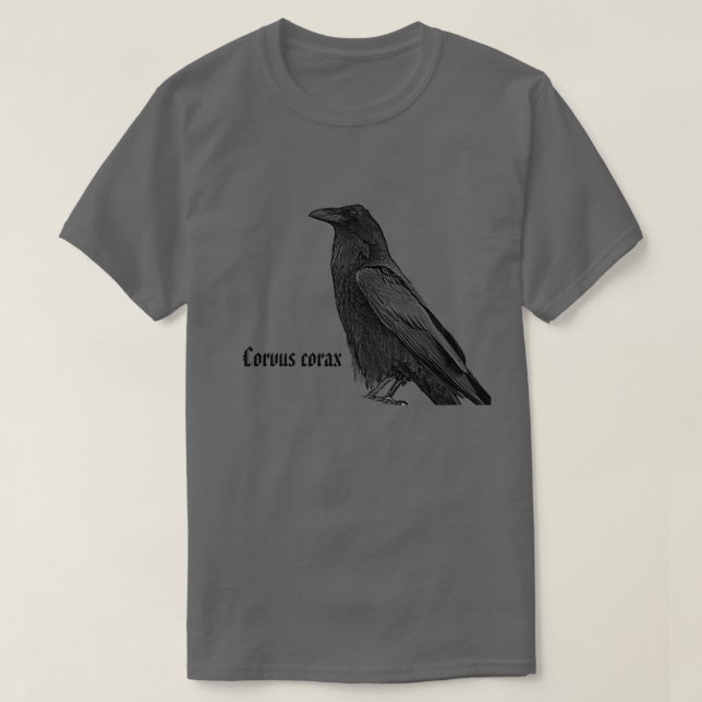 Camiseta Corvo Preto Com Nome Científico (Frente do Design)