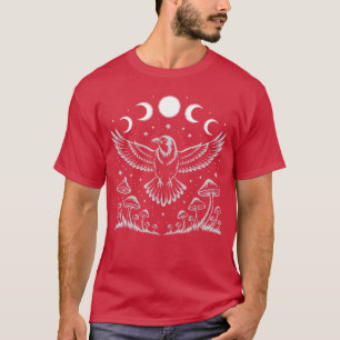 Camiseta Corvo Preto de Tordo Bruxa Mística Lua