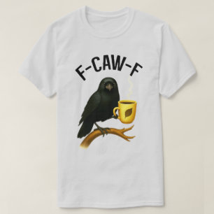 Camiseta Corvo Preto F-Caw-F Café Gótico Pássaro Preto Corv