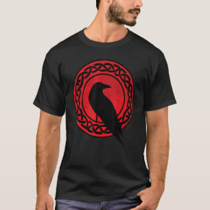 Camiseta Corvo Preto Oculto Japão Gótico Corvo Ave Lua Verm