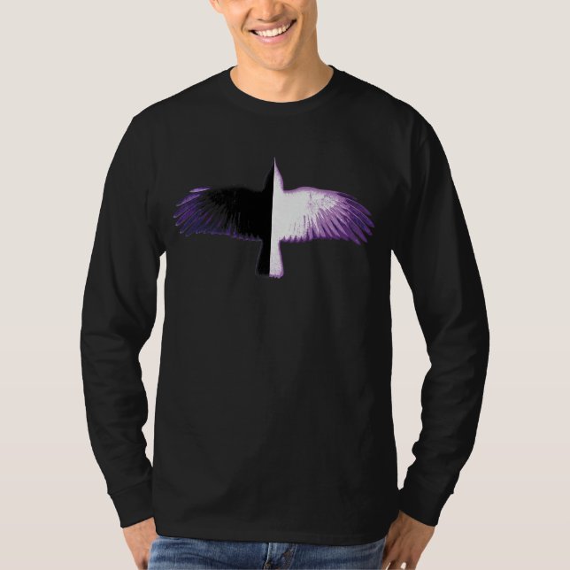 Camiseta Corvo Roxo Preto e Branco (Frente)