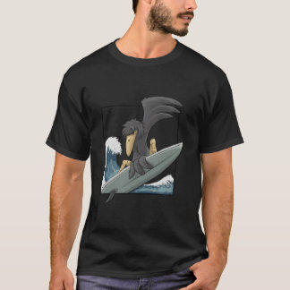 Camiseta Corvo Surfista Casual Funky Surfando Na Onda Do Ja