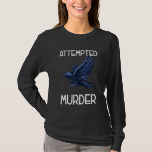 Camiseta Corvo Tentou Assassinato Pássaro Engraçado Corvi