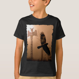 Camiseta Corvo Voador e Teia Polar Totem Mística