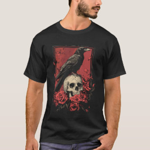 Camiseta Corvo Y2K Estética Grunge Escura Pássaro Preto Cav