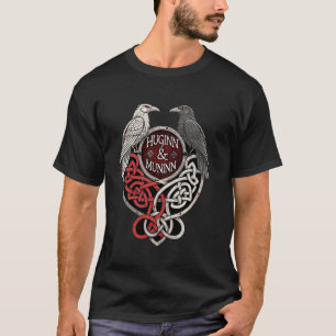 Camiseta Corvos de Entrelaçamento Nórdico u2013 Huginn & Mu