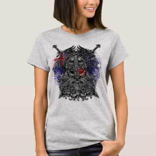 Camiseta corvos de Odin espadas Mitologia Viking bandeira d
