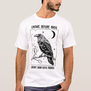 Camiseta Corvos Engraçados Antes De Irmãos, Suportem Seu As