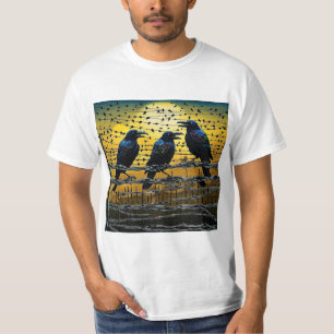 Camiseta Corvos na cerca barrada 5