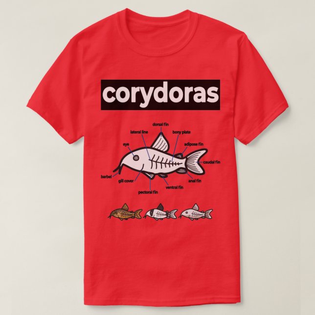 Camiseta Corydoras Anatomia (Frente do Design)