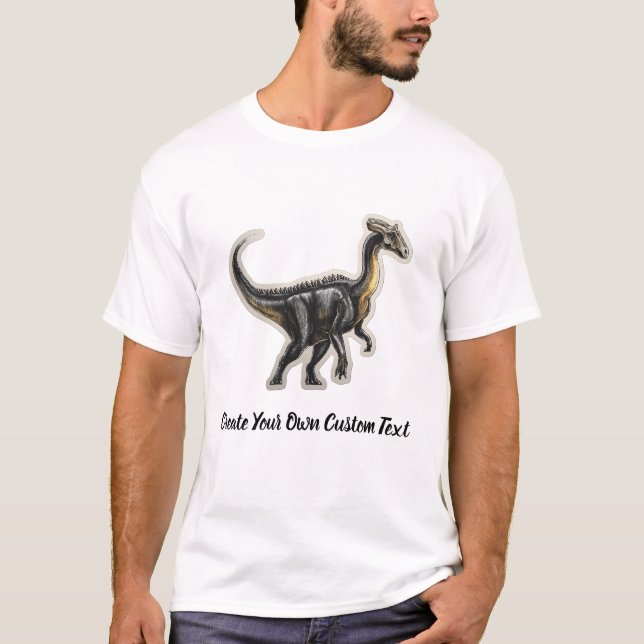 Camiseta Corythosaurus Dinossauro Crie Seu Próprio Texto Pe (Frente)
