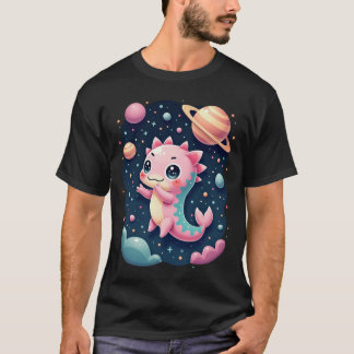 Camiseta Cosmic Axolotl Galactic Space Adventure Kawaii Sti
