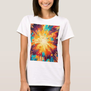 Camiseta Cosmic Burst Abstract Splatter Art