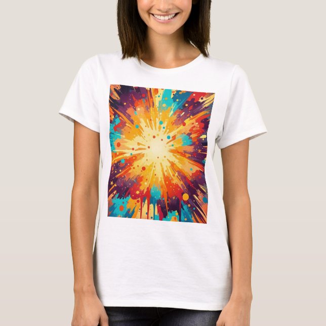 Camiseta Cosmic Burst Abstract Splatter Art (Frente)