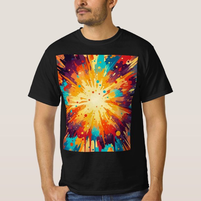 Camiseta Cosmic Burst Abstract Splatter Art (Frente)