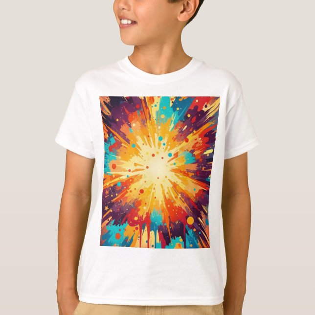 Camiseta Cosmic Burst Abstract Splatter Art (Frente)