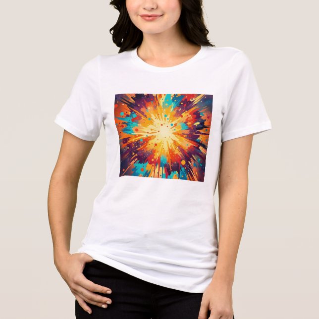 Camiseta Cosmic Burst Abstract Splatter Art (Frente)