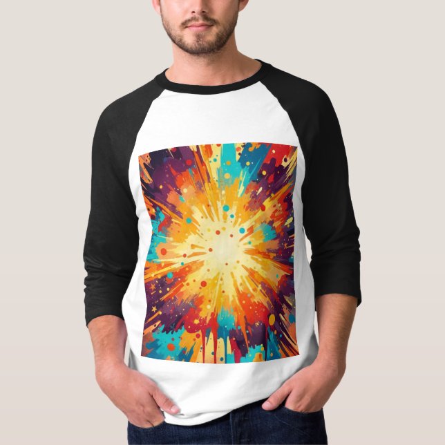 Camiseta Cosmic Burst Abstract Splatter Art (Frente)